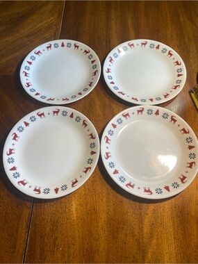 Corelle Nordic Blue 8.5” Holiday Plates - Set of 4